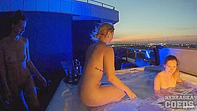 Hot Jacuzzi Nights With 3 Gorgeous Girls Playing With Wet Pussies Rebeka Ruby Melonie And Lea